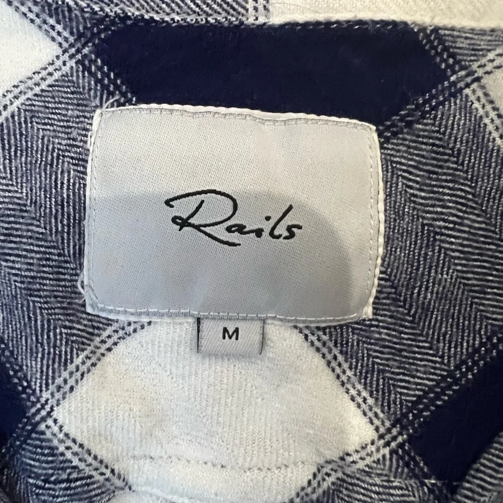 Rails Blue and White Plaid Button Down Shirt - Picture 2 of 2
